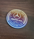 Mercedes-AMG Petronas F1 design laser engraved on Grade 5 titanium coaster
