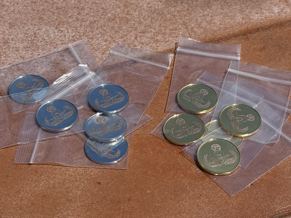 Custom Engraved Steel Golf Ball Markers - 10 Pack