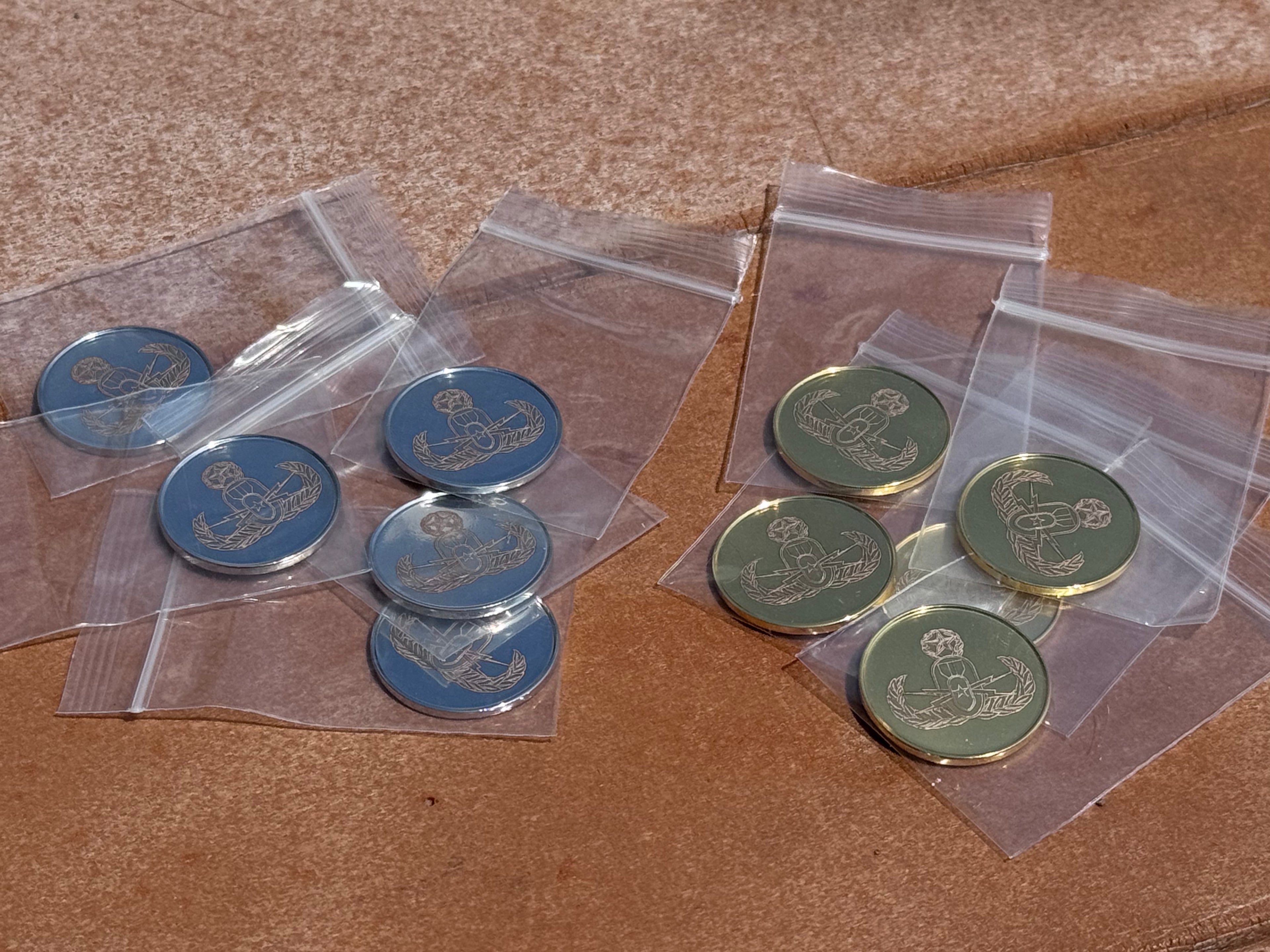 Custom Engraved Steel Golf Ball Markers - 10 Pack